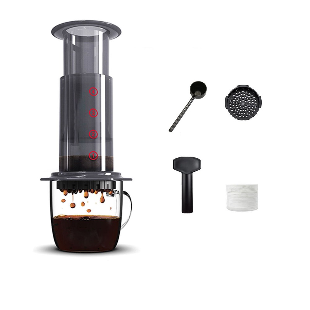 French Press Coffee & Tea - وعاء شير، غلاية قهوة محمولة، شفافة