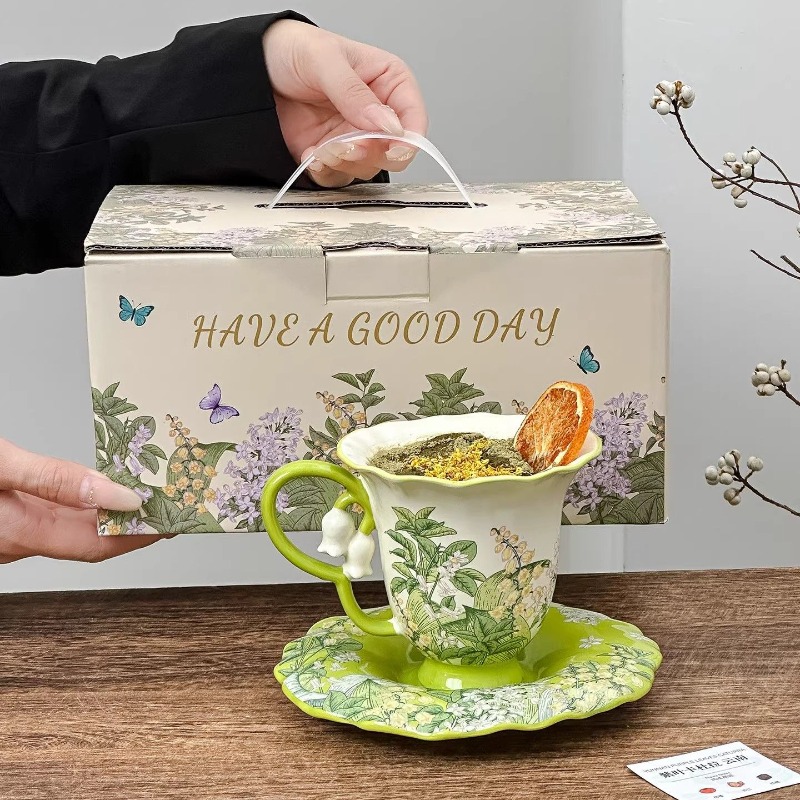 Coffee Tea Sugar Set - طقم شاي بعد الظهر بتصميم زهرة