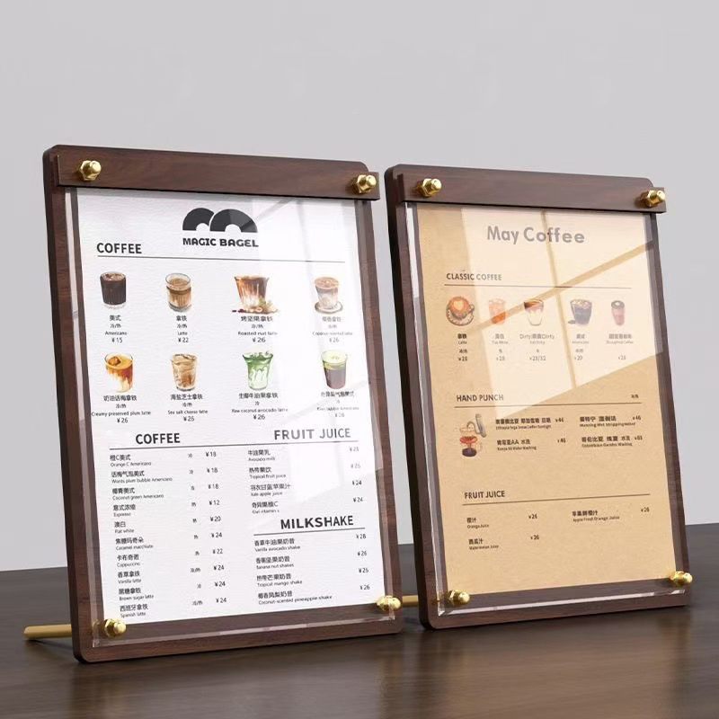 Coffee Tea Station - حامل عرض قائمة الأسعار مخصص من