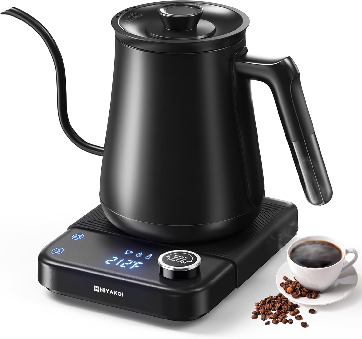 Pour Over Kettle - غلاية كهربائية بعنق مرن مع تحكم