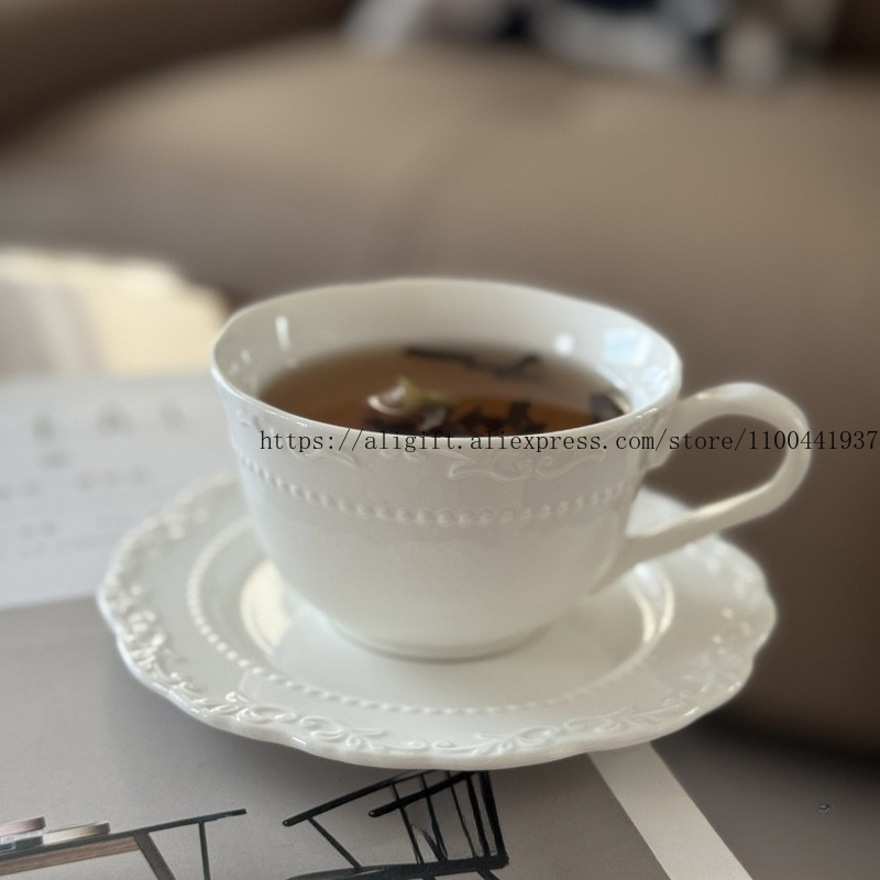 Coffee Tea Sugar Set - طقم فناجين قهوة وأطباق فاخرة منقوشة