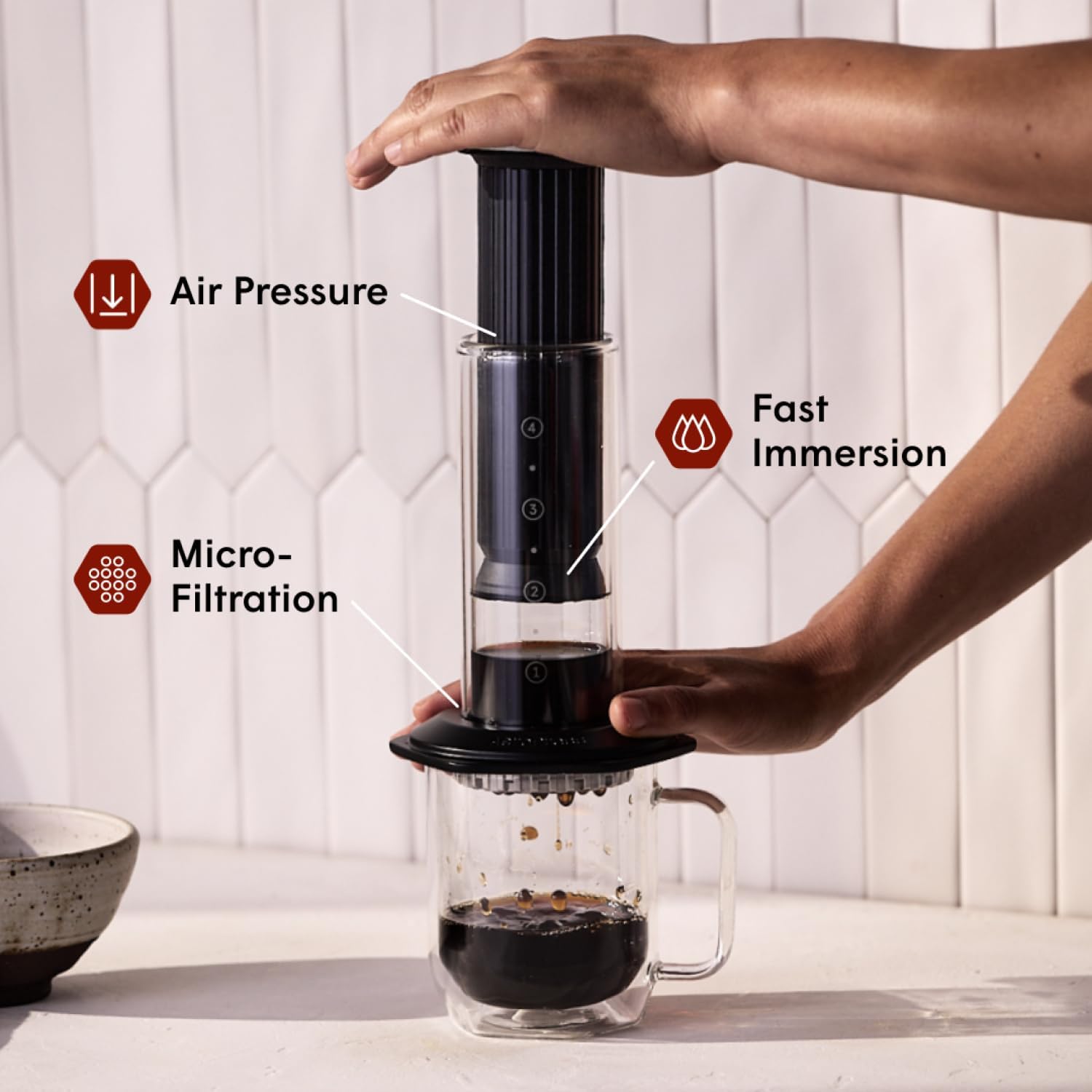 مكبس قهوة فاخر، زجاج، فولاذ مق - مراجعة French Press Coffee & Tea وسعره