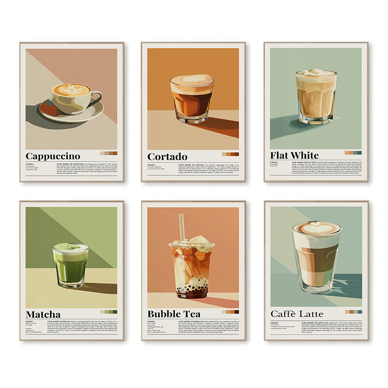 خمر القهوة المشروبات الملصقات  - مراجعة Coffee Tea Picture وسعره