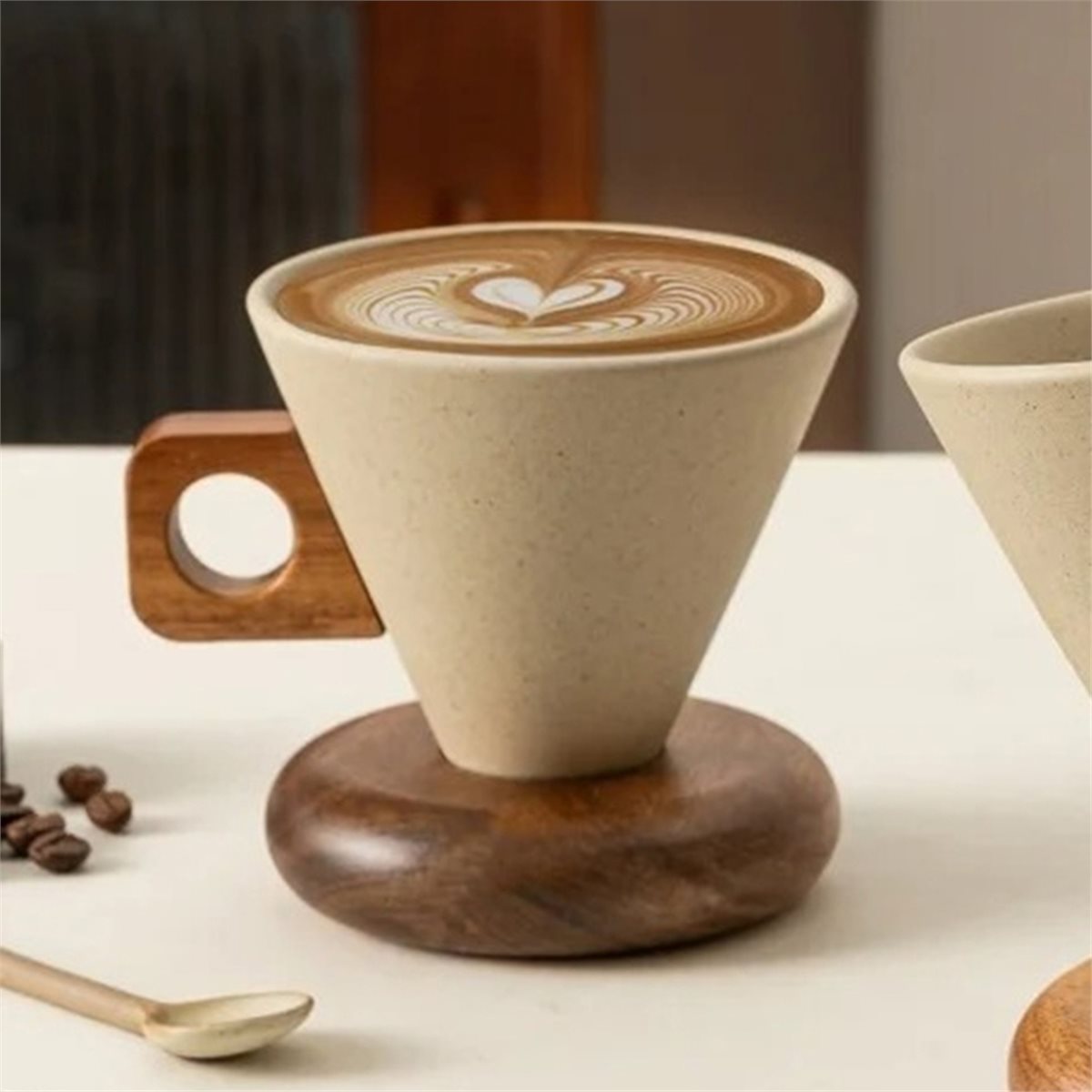 طقم فنجان قهوة سيراميك مع ملعق - مراجعة Coffee Tea Set وسعره