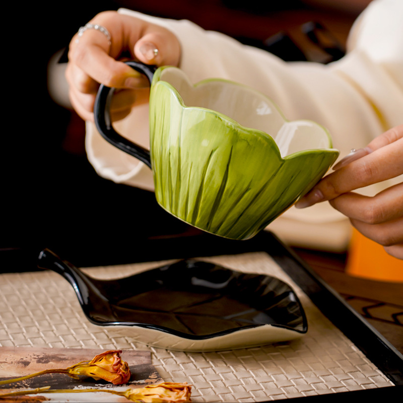 غير النظامية رسمت باليد فنجان  - مراجعة Coffee Tea Set وسعره