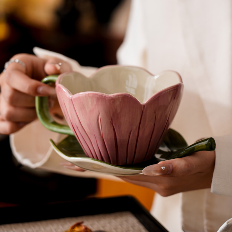 غير النظامية رسمت باليد فنجان  - مراجعة Coffee Tea Set وسعره