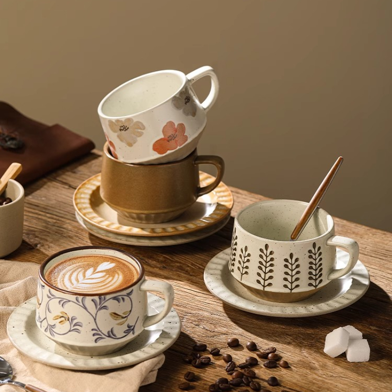 الرجعية كوب سيراميك الفخار الخ - مراجعة Coffee Tea Sugar Set وسعره