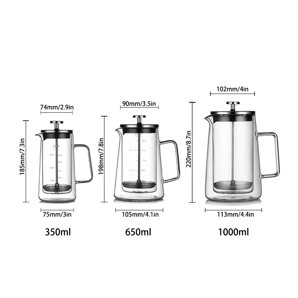 وعاء ضغط فرنسي مزدوج الطبقات و - مراجعة French Press Coffee & Tea وسعره