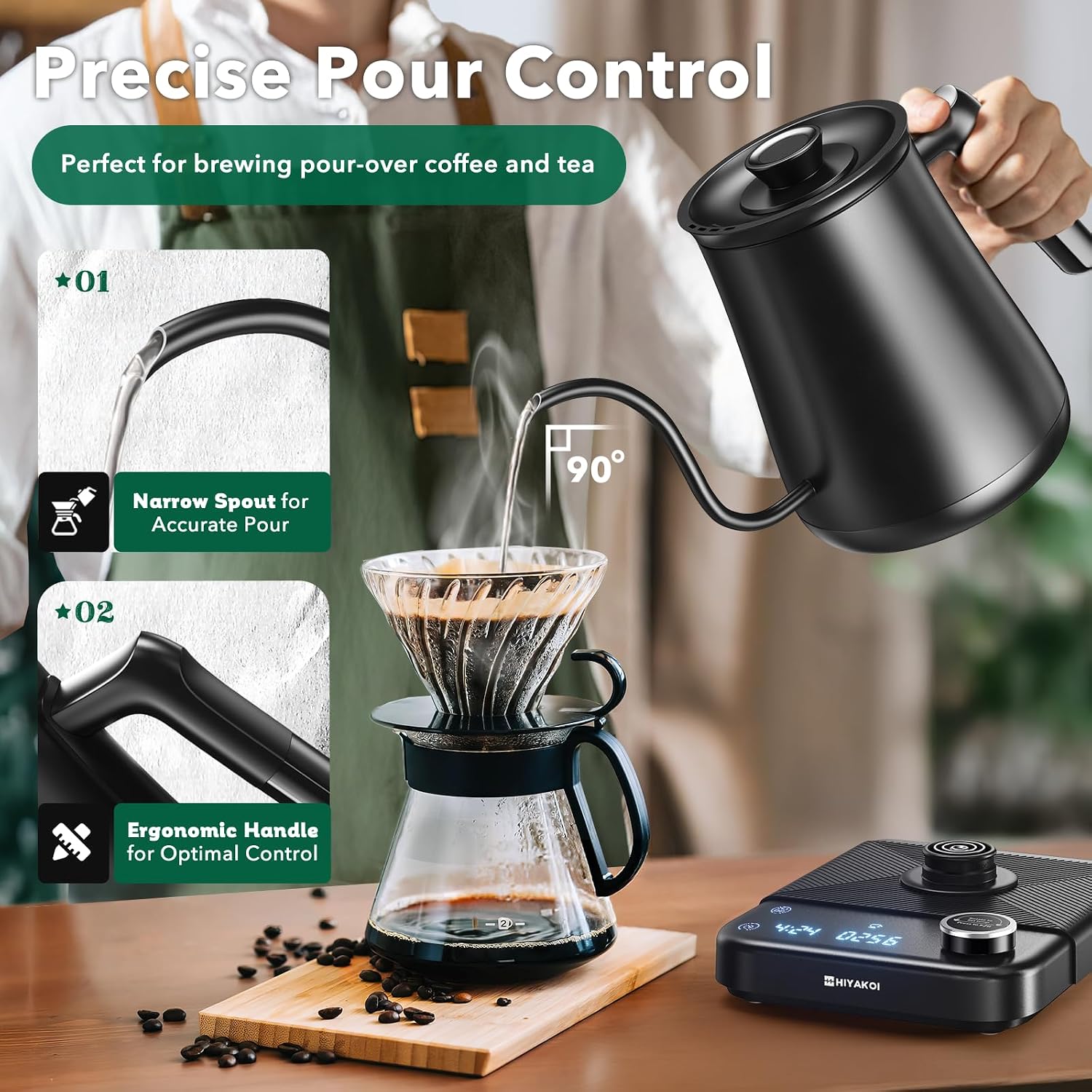 غلاية كهربائية بعنق مرن مع تحك - مراجعة Pour Over Kettle وسعره