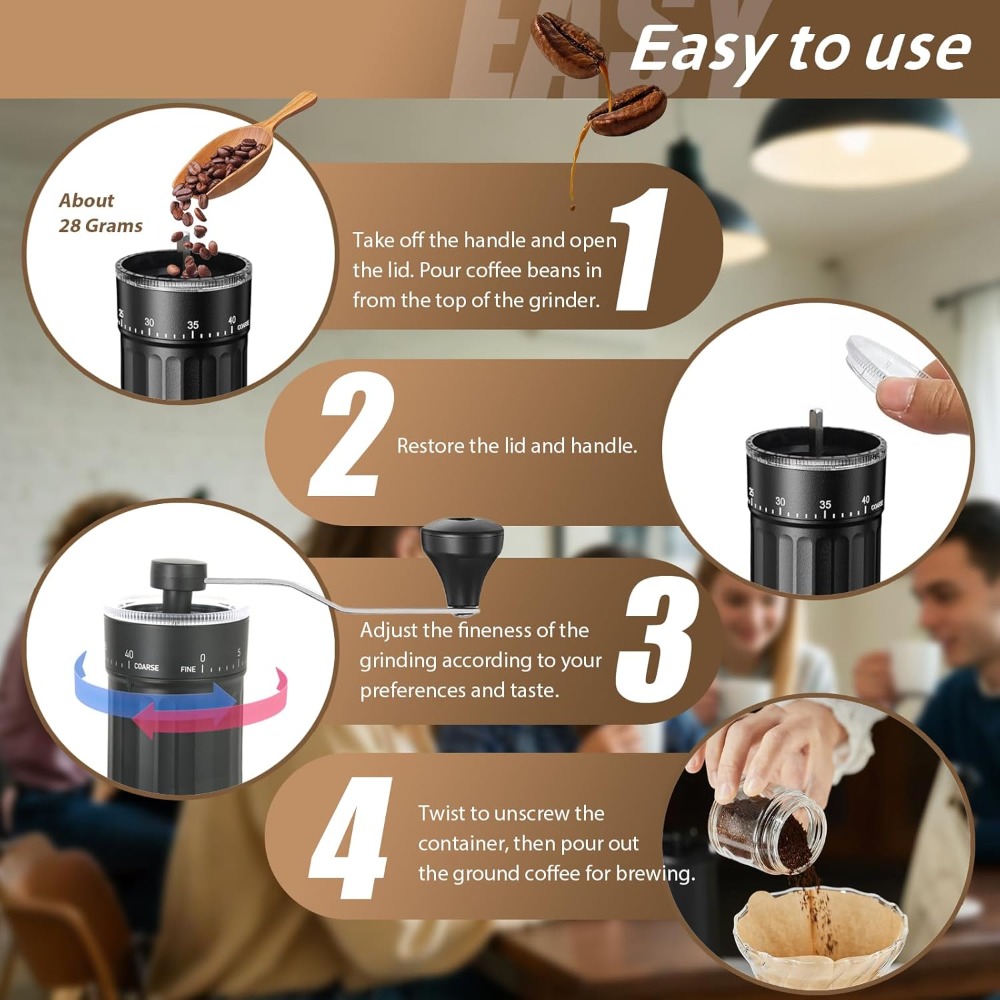 مطحنة قهوة يدوية مع 40 تعديلًا - مراجعة French Press Coffee & Tea وسعره
